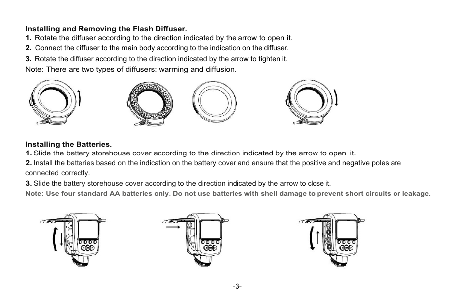 Dot Line DL-RLF90 LED Continuous and Flash Ring Light User Manual | Page 4 / 10