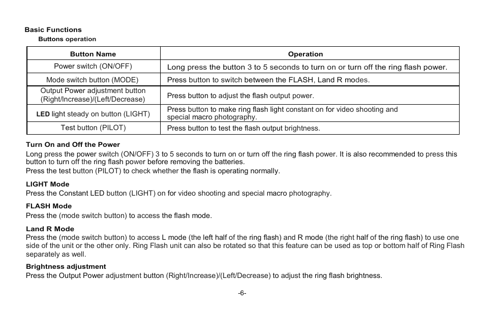 Dot Line DL-RLF90 LED Continuous and Flash Ring Light User Manual | Page 7 / 10