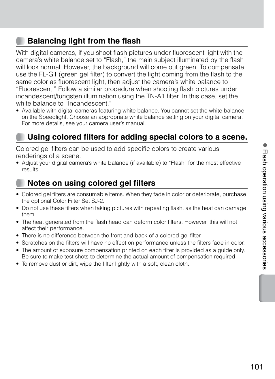 Balancing light from the flash | Nikon 4804 R1 Wireless Close-Up Speedlight System User Manual | Page 101 / 134