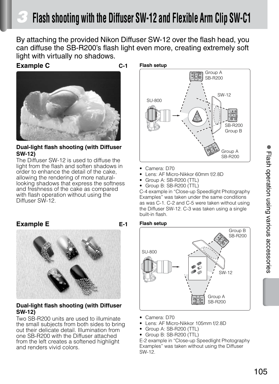 Arm clip sw-c1, 1 (p. 105), P. 105) | Nikon 4804 R1 Wireless Close-Up Speedlight System User Manual | Page 105 / 134