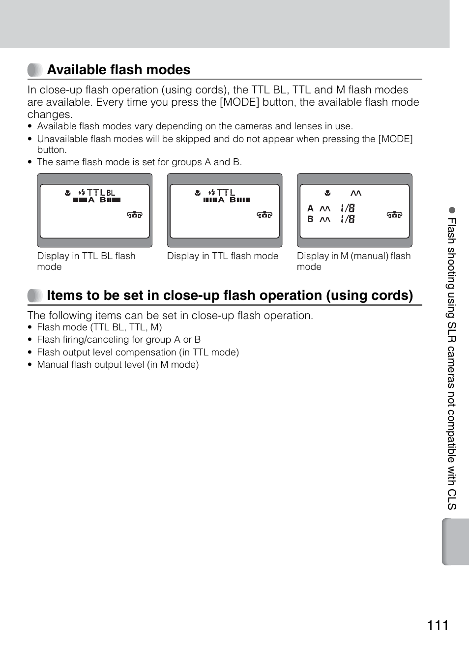 Available flash modes | Nikon 4804 R1 Wireless Close-Up Speedlight System User Manual | Page 111 / 134