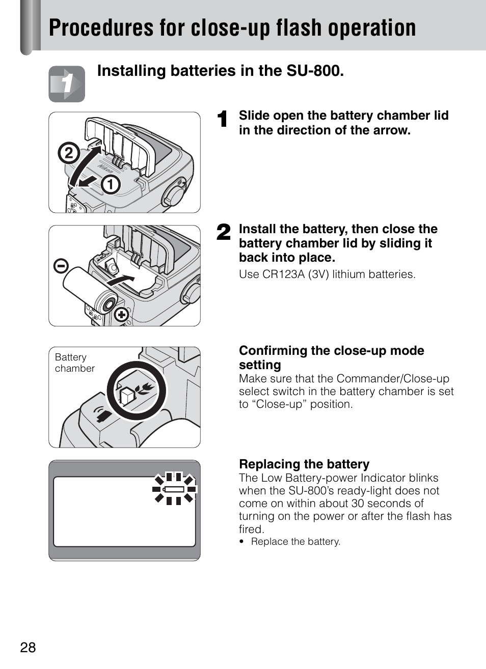 Procedures for close-up flash operation, P. 28) | Nikon 4804 R1 Wireless Close-Up Speedlight System User Manual | Page 28 / 134