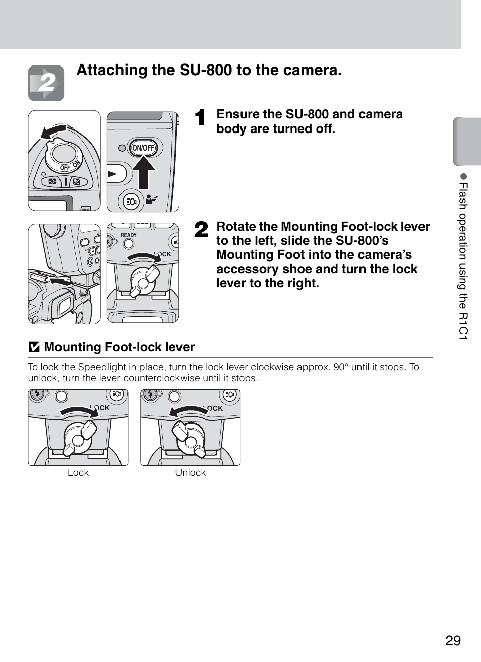 P. 29, Attaching the su-800 to the camera | Nikon 4804 R1 Wireless Close-Up Speedlight System User Manual | Page 29 / 134