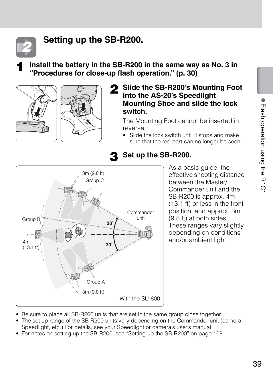 Setting up the sb-r200 | Nikon 4804 R1 Wireless Close-Up Speedlight System User Manual | Page 39 / 134