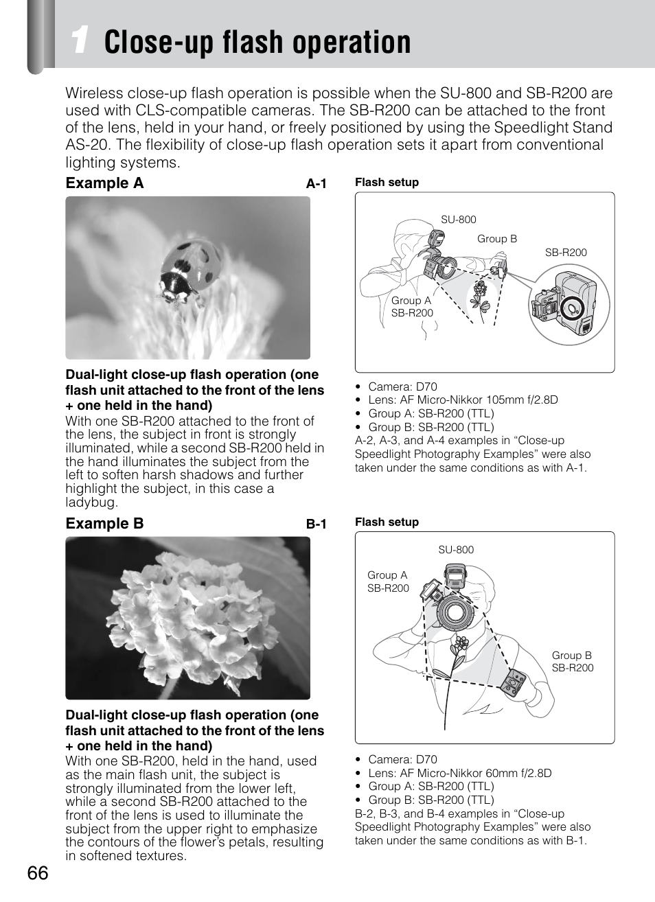 Close-up flash operation | Nikon 4804 R1 Wireless Close-Up Speedlight System User Manual | Page 66 / 134