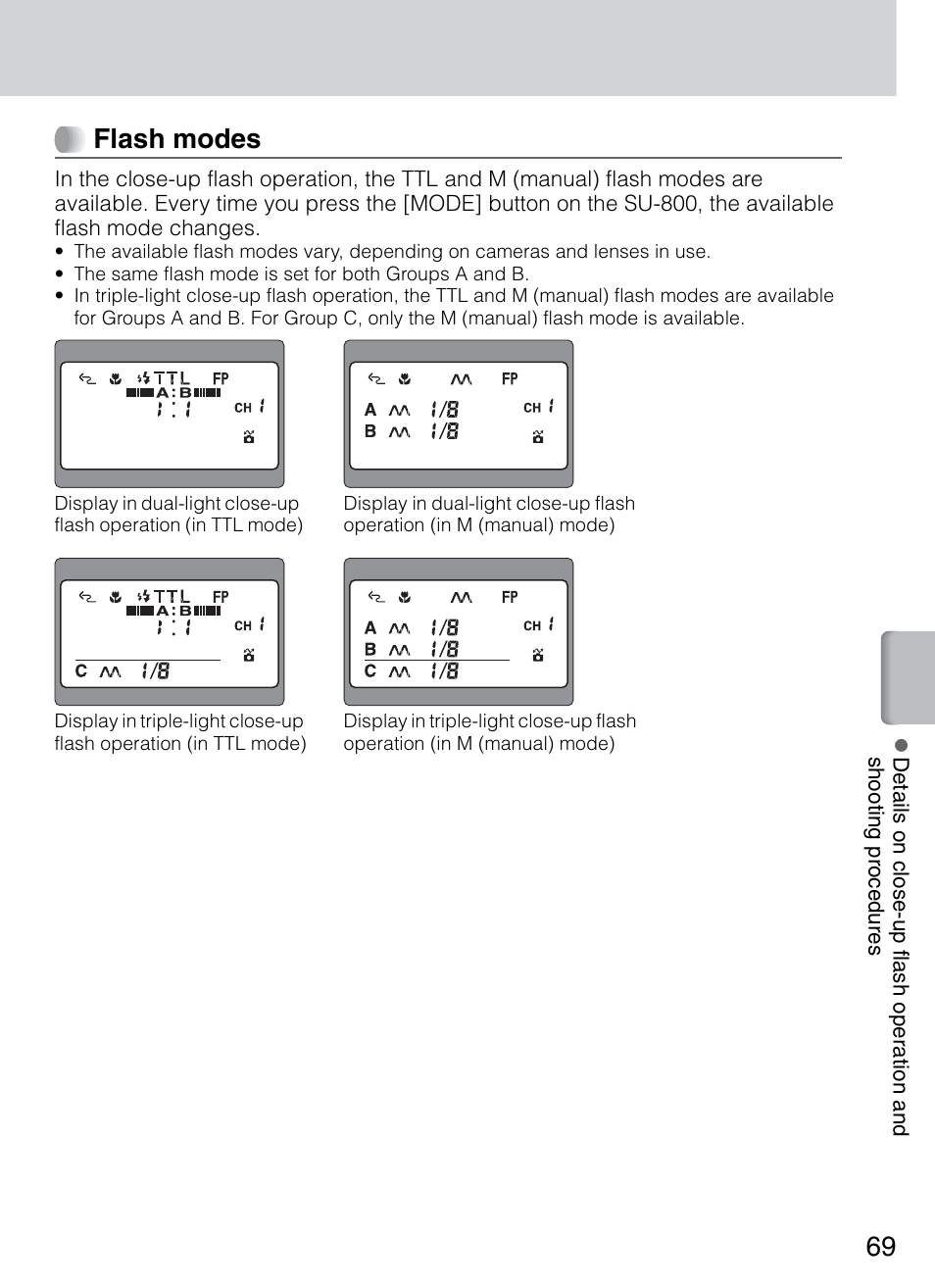 Flash modes | Nikon 4804 R1 Wireless Close-Up Speedlight System User Manual | Page 69 / 134