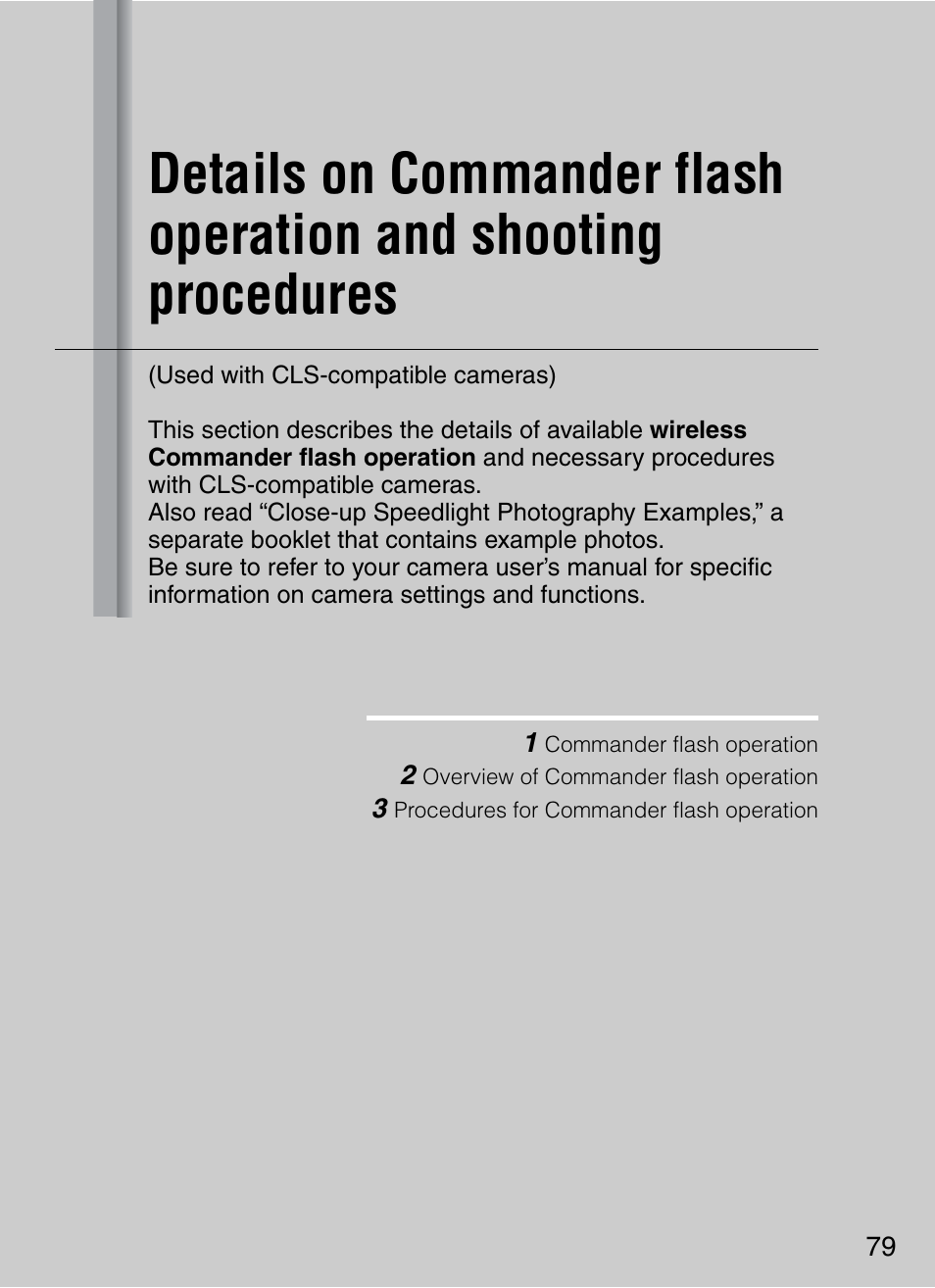 Used with cls-compatible cameras), P. 79 | Nikon 4804 R1 Wireless Close-Up Speedlight System User Manual | Page 79 / 134