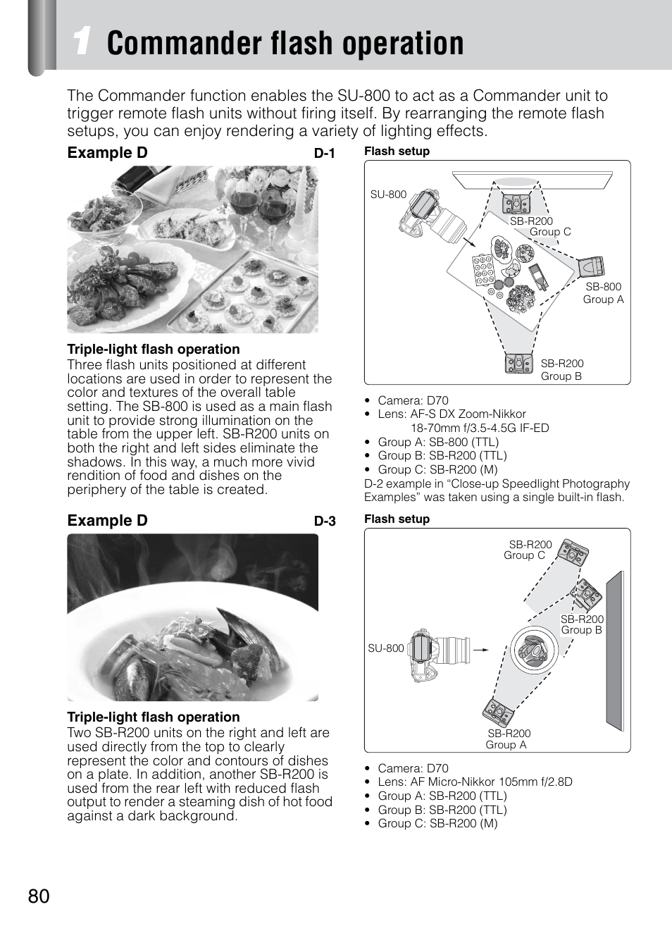 Commander flash operation | Nikon 4804 R1 Wireless Close-Up Speedlight System User Manual | Page 80 / 134