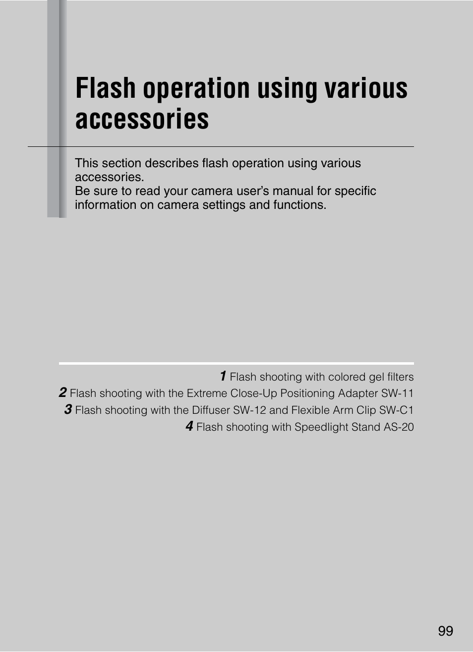 Flash operation using various accessories | Nikon 4804 R1 Wireless Close-Up Speedlight System User Manual | Page 99 / 134