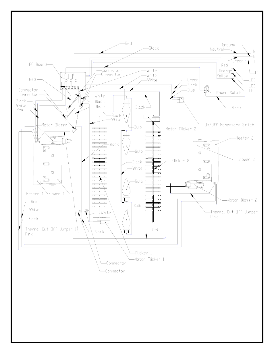 Wiring diagram | Dimplex BF392SD User Manual | Page 3 / 4