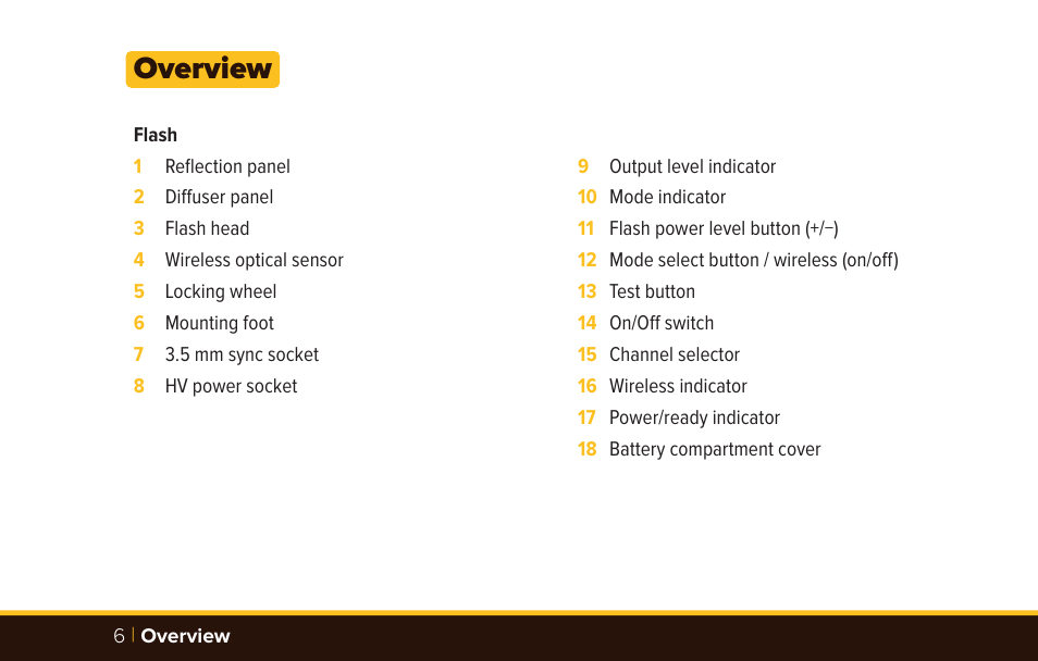 Overview | Bolt VD-420 Wireless Manual Flash User Manual | Page 6 / 32