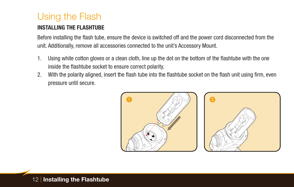 Using the flash | Bolt VB-22 Bare-Bulb Flash User Manual | Page 12 / 36