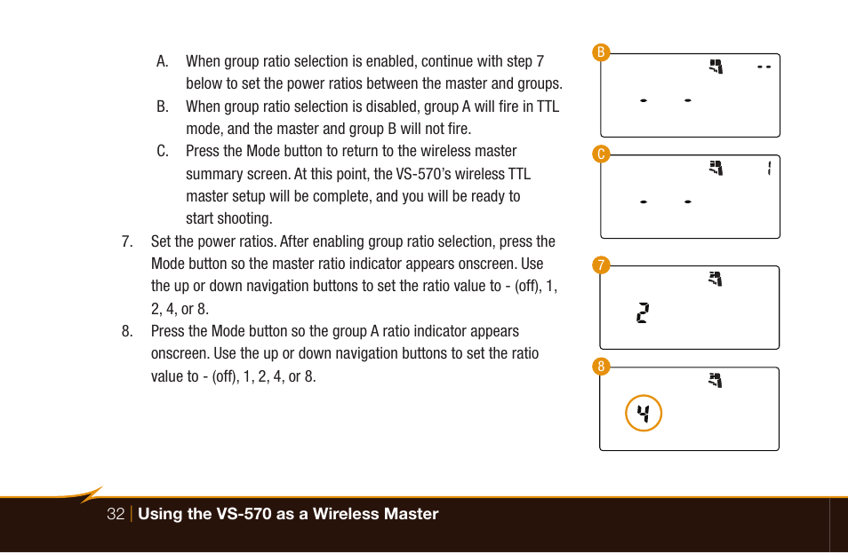 Bolt VS-570SMI Wireless TTL Flash for Cameras User Manual | Page 32 / 48