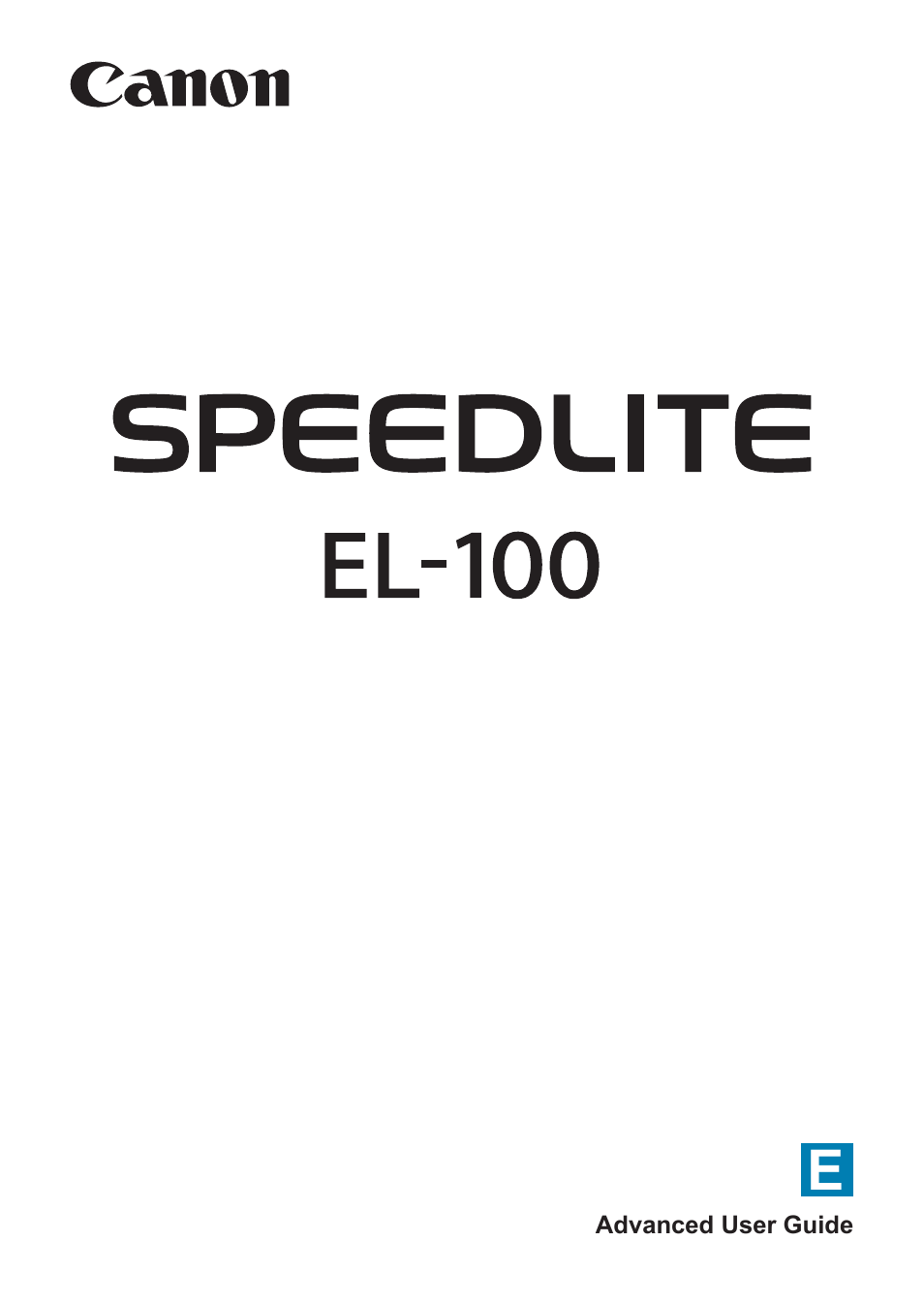 Canon Speedlite EL-100 User Manual | 64 pages