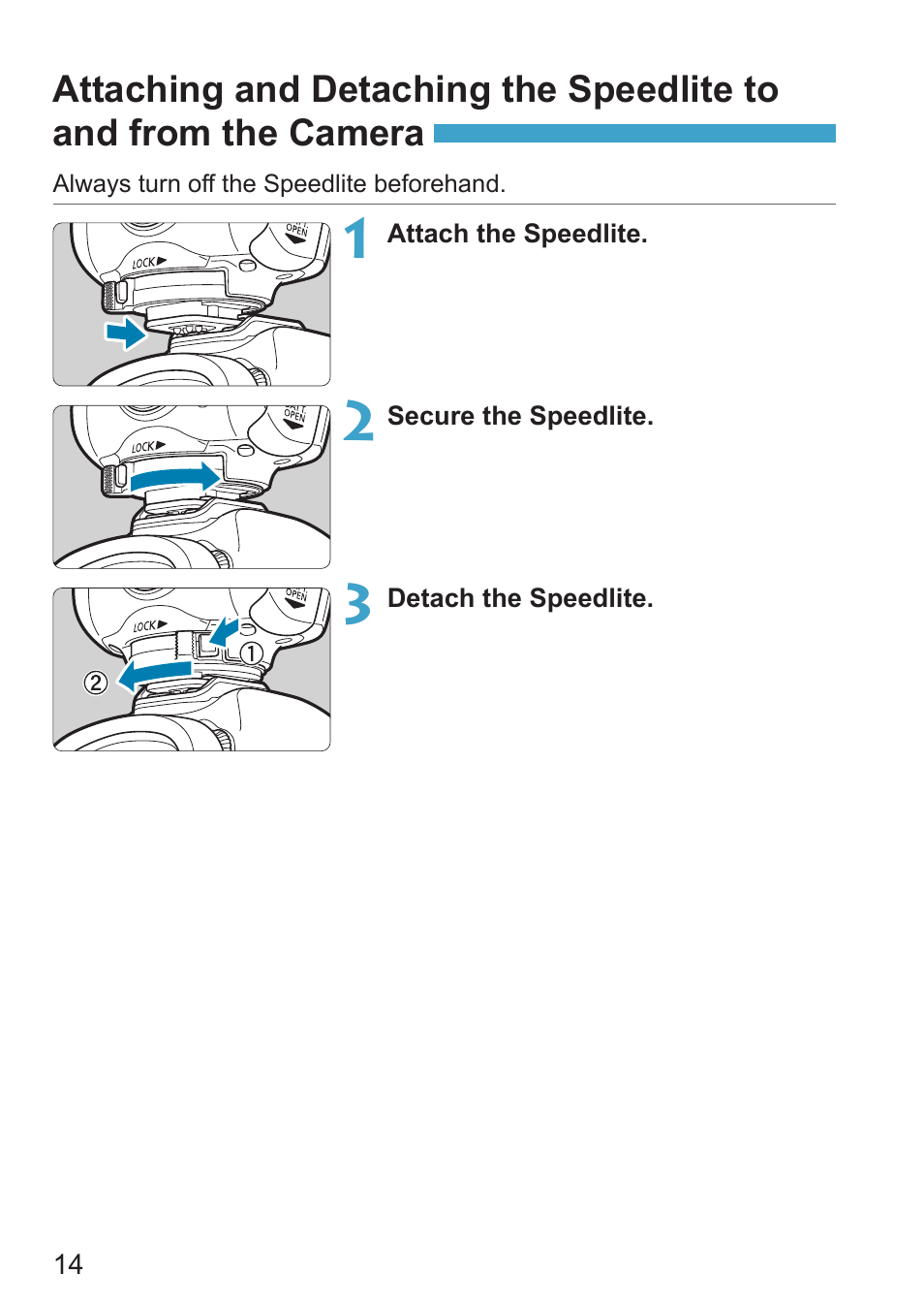 P.14 | Canon Speedlite EL-100 User Manual | Page 14 / 64