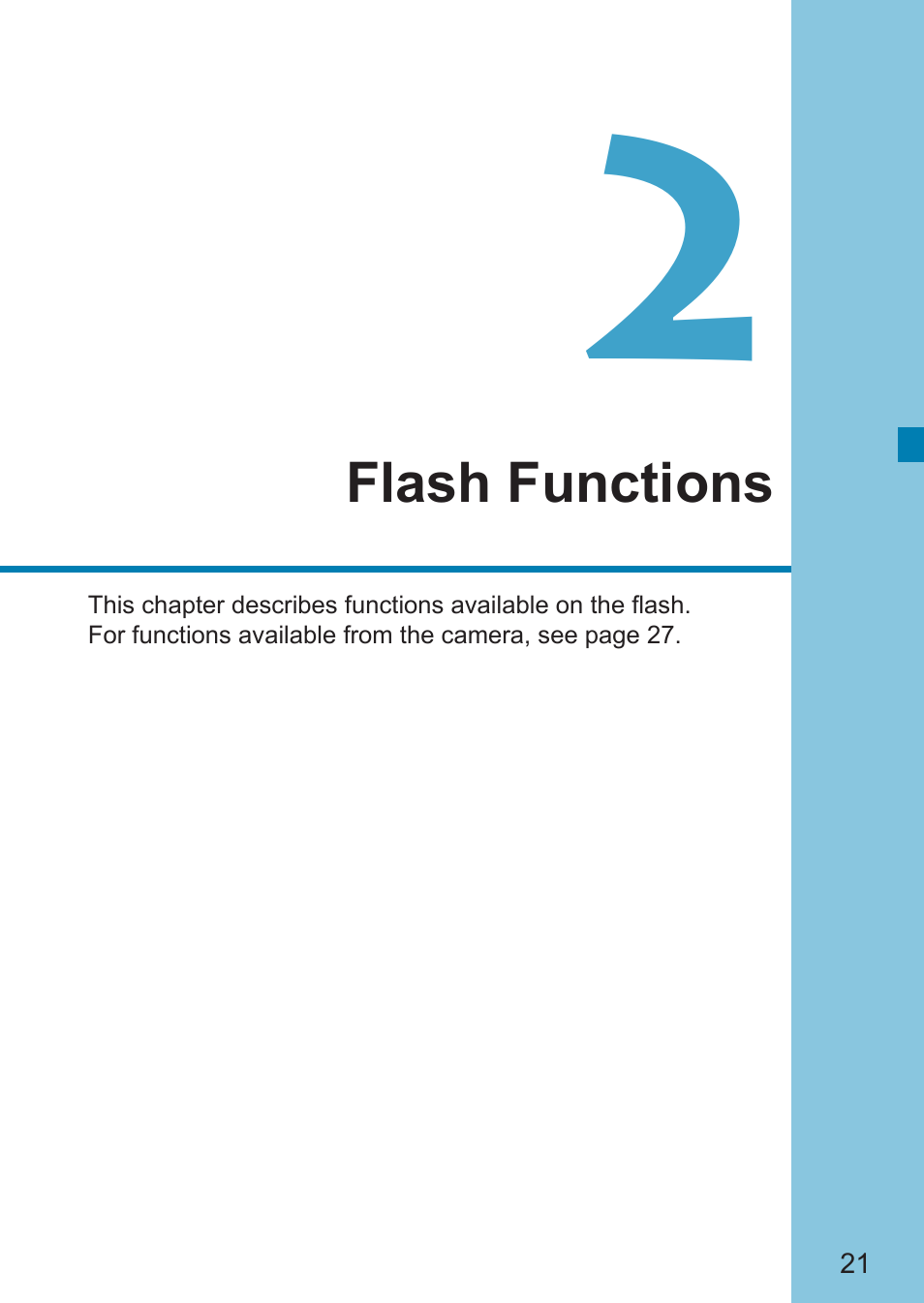 Flash functions, P.21 | Canon Speedlite EL-100 User Manual | Page 21 / 64