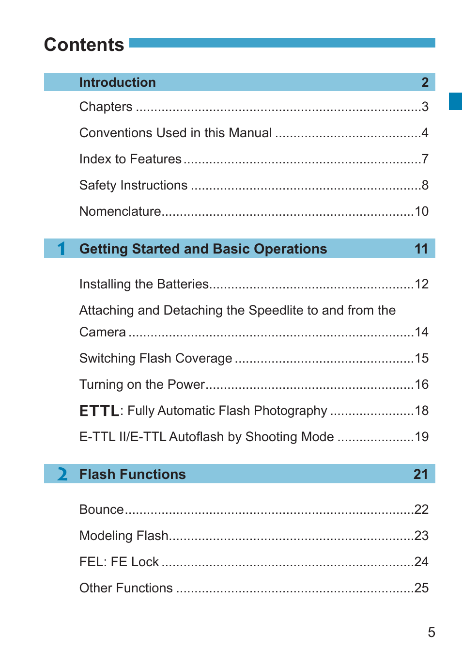 Canon Speedlite EL-100 User Manual | Page 5 / 64