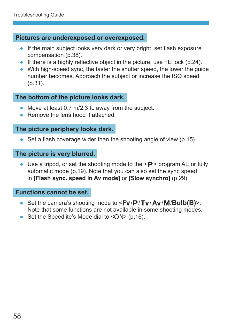 Canon Speedlite EL-100 User Manual | Page 58 / 64