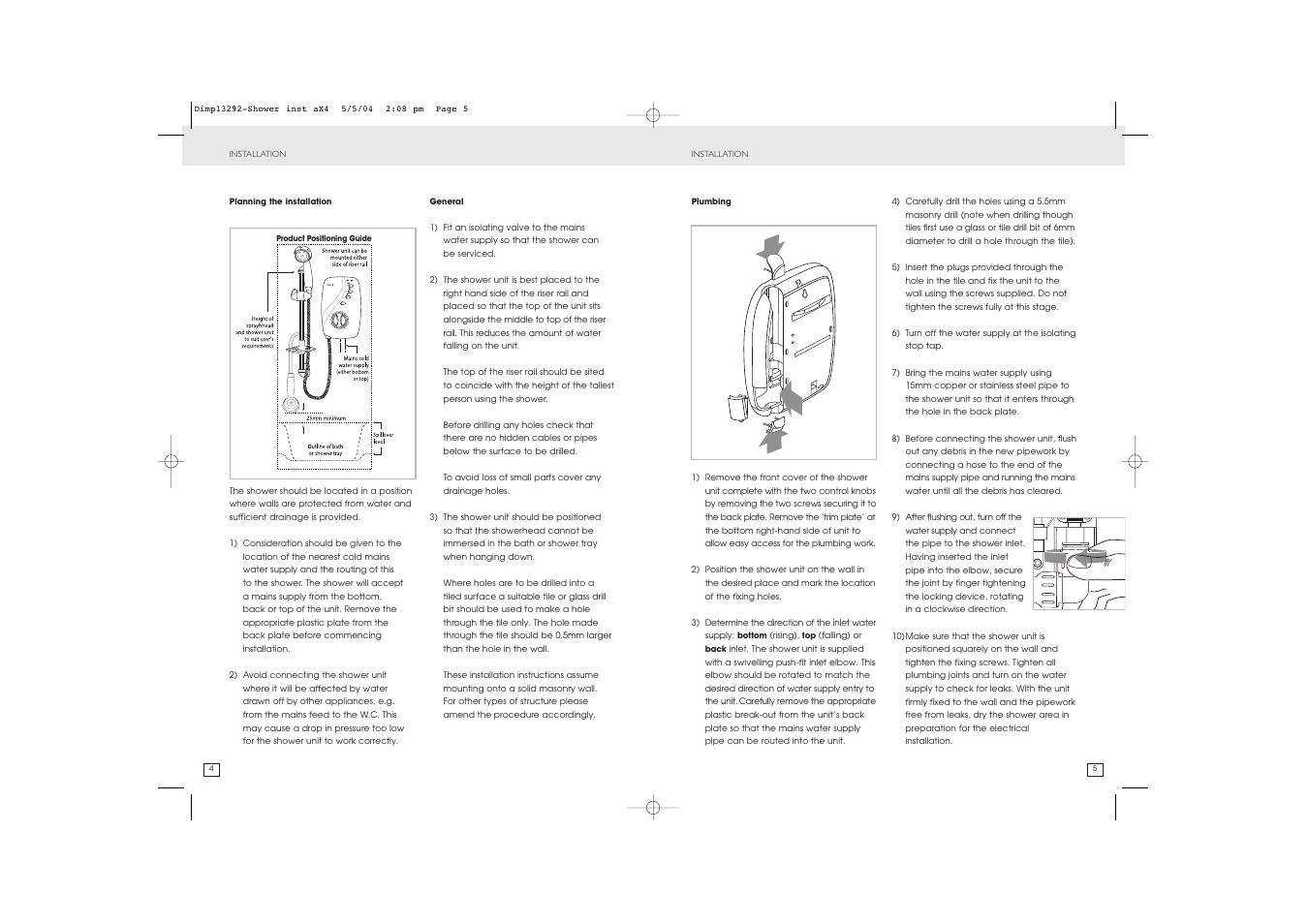 Dimplex Shower User Manual | Page 3 / 6