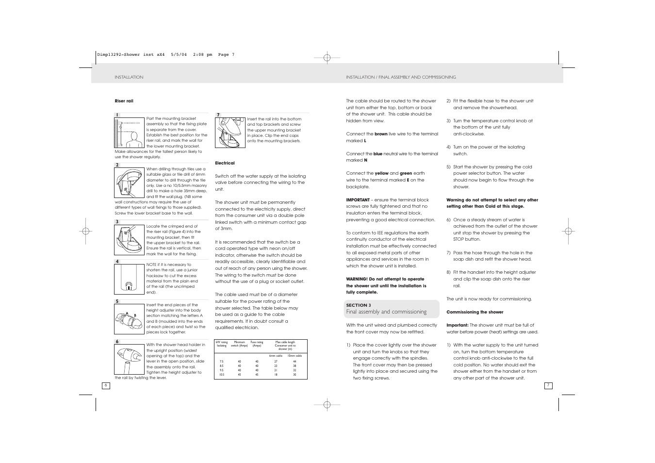 Dimplex Shower User Manual | Page 4 / 6