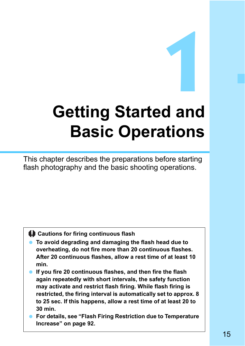 Getting started and basic operations | Canon Speedlite 430EX III-RT User Manual | Page 15 / 108