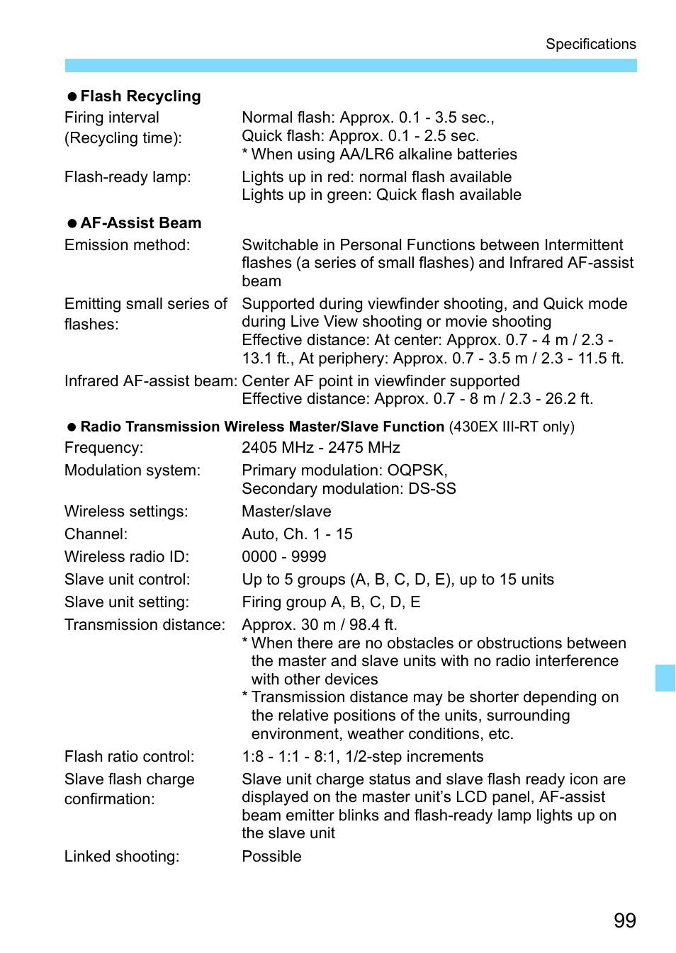 Canon Speedlite 430EX III-RT User Manual | Page 99 / 108