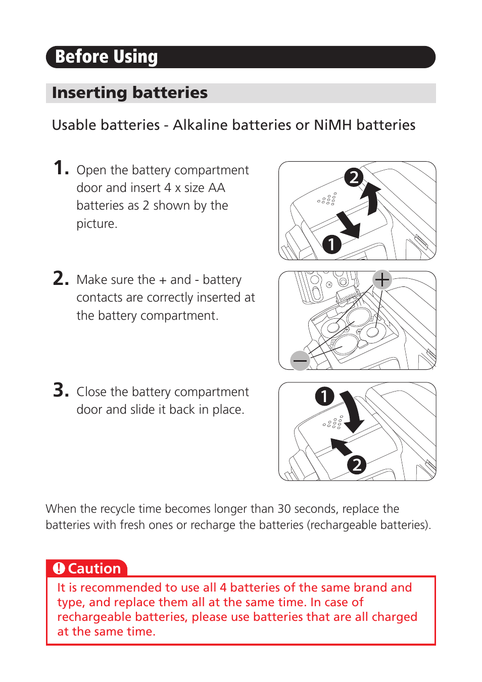 Before using | FujiFilm EF-60 Shoe Mount Flash User Manual | Page 6 / 26