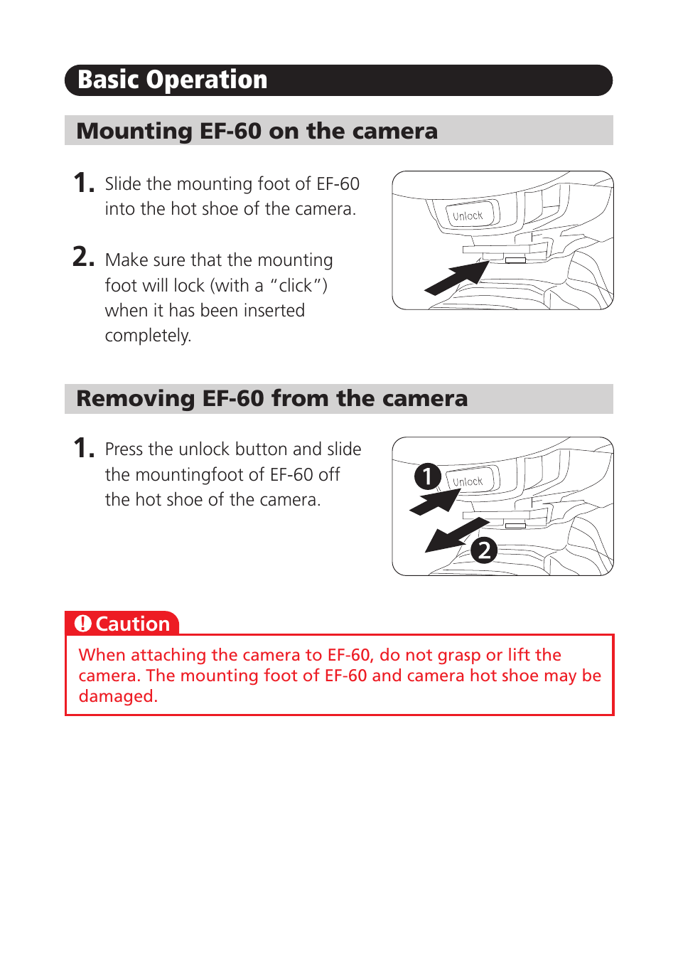 Basic operation | FujiFilm EF-60 Shoe Mount Flash User Manual | Page 7 / 26