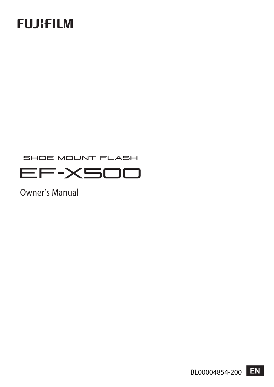 FujiFilm EF-X500 Flash User Manual | 108 pages