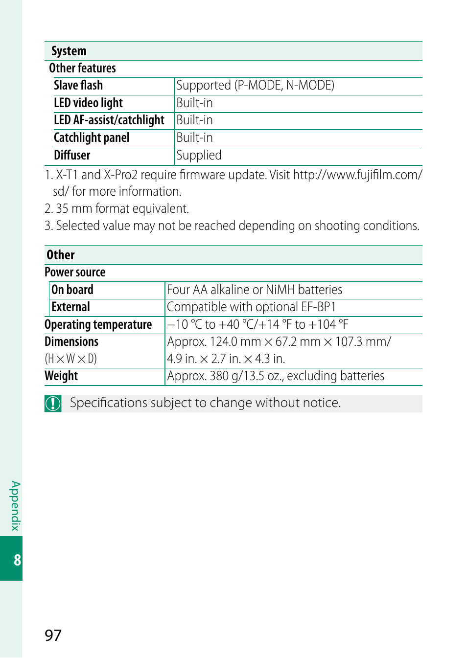 FujiFilm EF-X500 Flash User Manual | Page 104 / 108