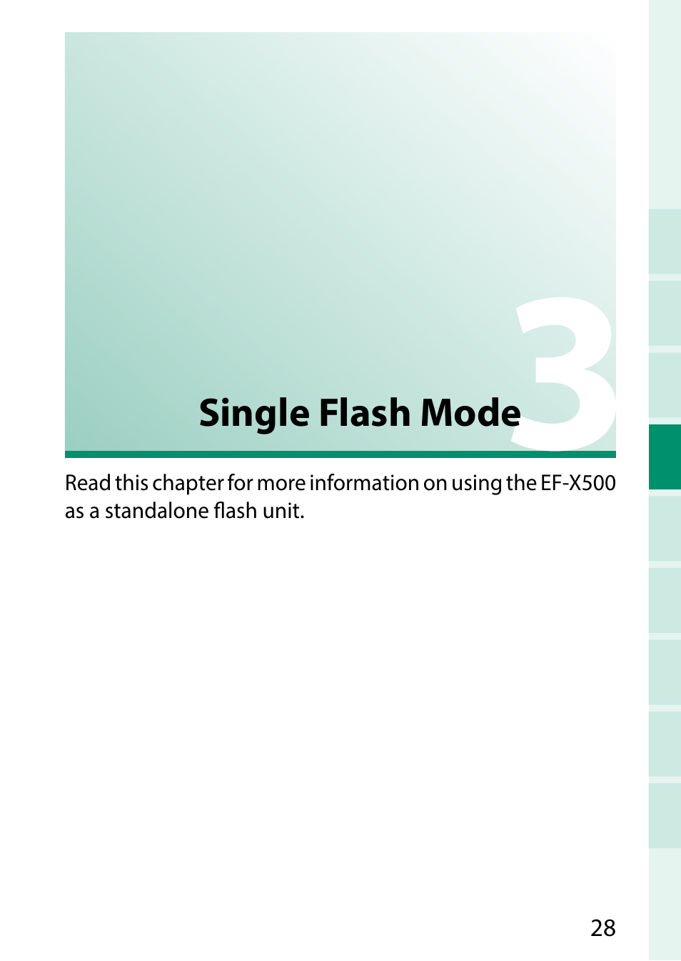 Single flash mode | FujiFilm EF-X500 Flash User Manual | Page 35 / 108