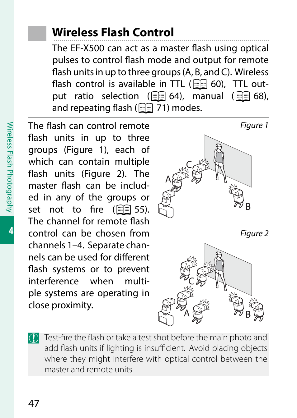 Wireless flash control | FujiFilm EF-X500 Flash User Manual | Page 54 / 108