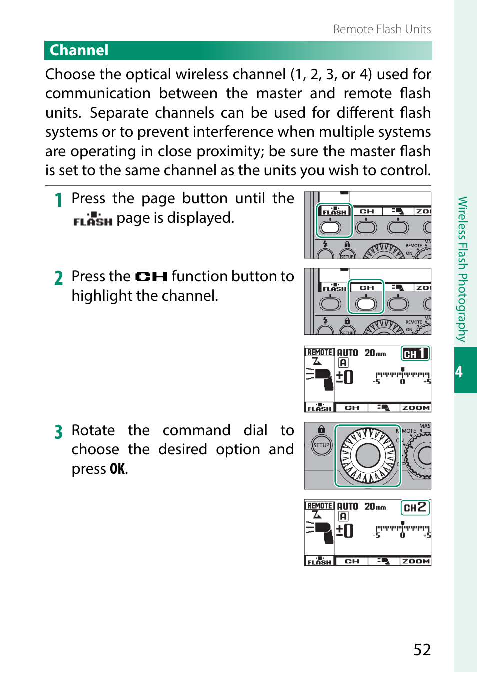 Channel | FujiFilm EF-X500 Flash User Manual | Page 59 / 108