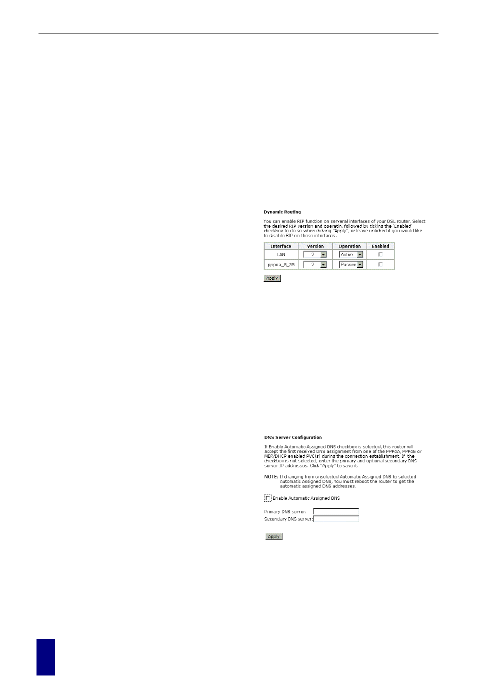 Ip routing – dynamic routing, Dns server | Dynalink RTA770 User Manual | Page 54 / 110