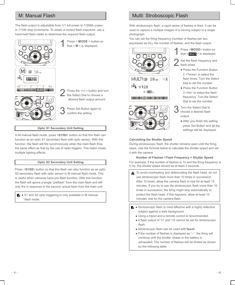 页 23, M: manual flash, Multi: stroboscopic flash | Godox V1 Flash for Sony User Manual | Page 8 / 16
