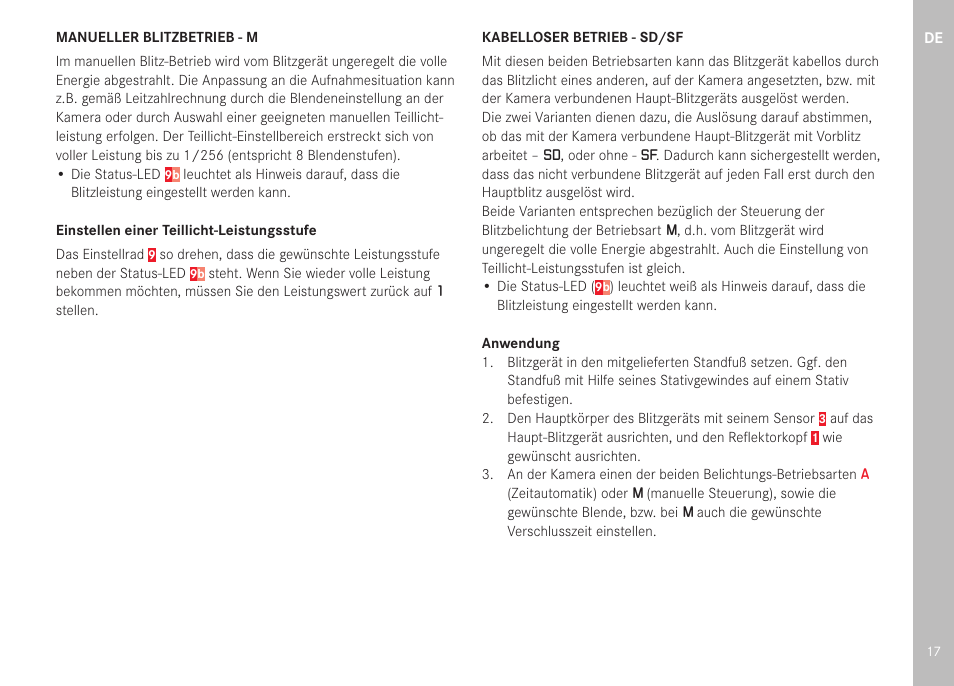 LEICA SF 40 Flash User Manual | Page 19 / 150