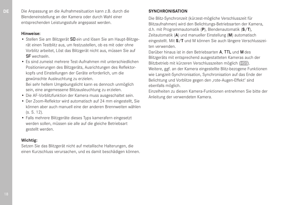 LEICA SF 40 Flash User Manual | Page 20 / 150