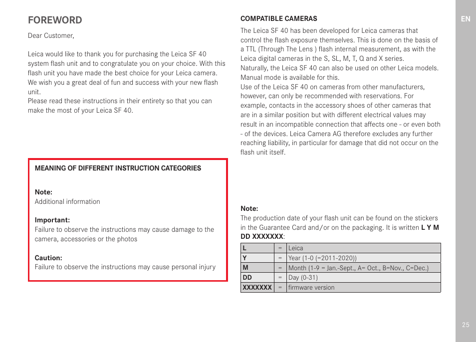 Foreword | LEICA SF 40 Flash User Manual | Page 27 / 150