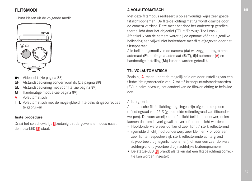 LEICA SF 40 Flash User Manual | Page 89 / 150