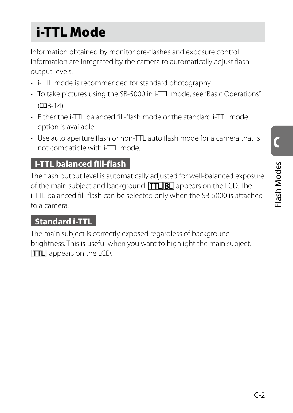 I-ttl mode | Nikon SB-5000 AF Speedlight User Manual | Page 47 / 120
