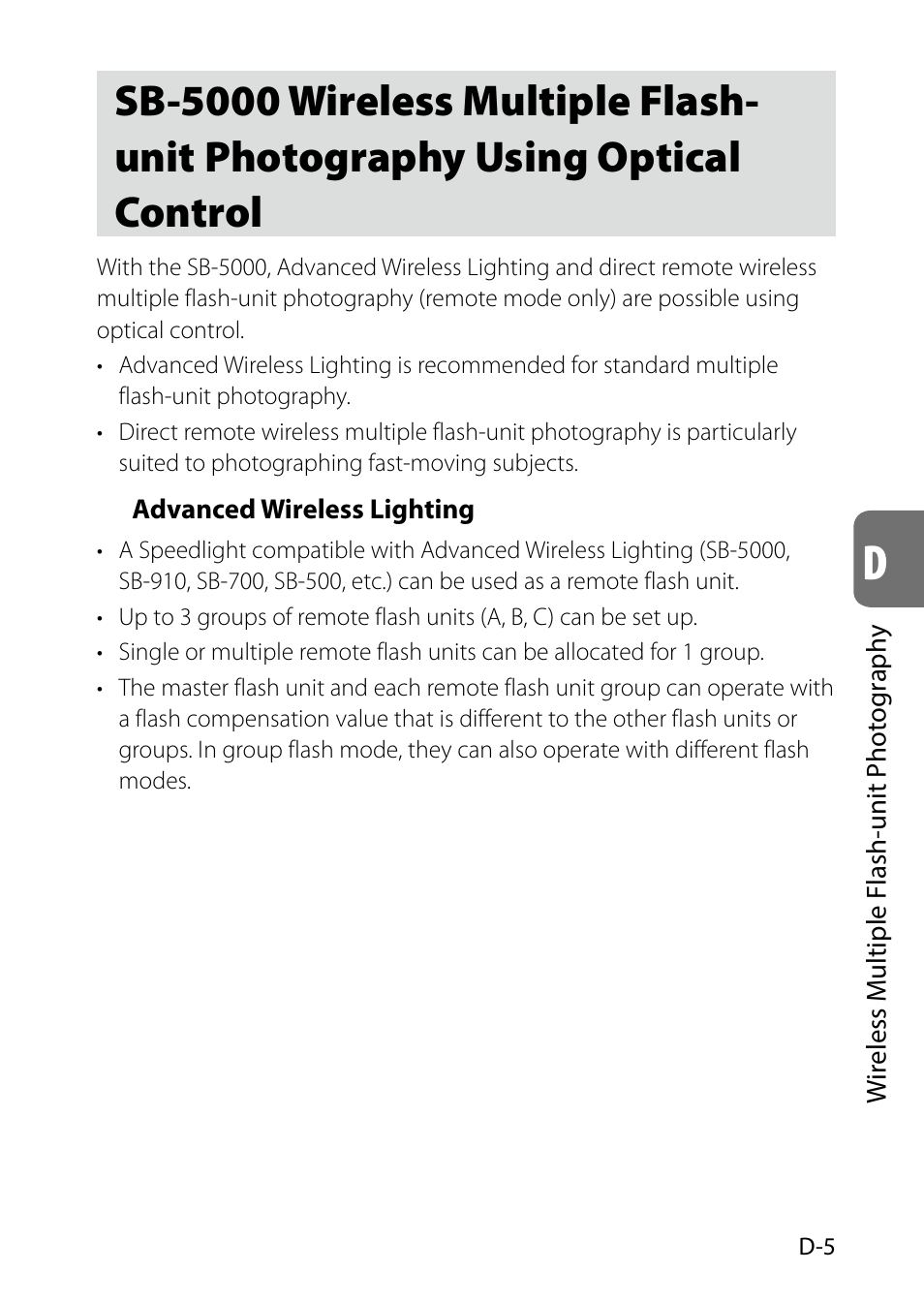 Nikon SB-5000 AF Speedlight User Manual | Page 57 / 120