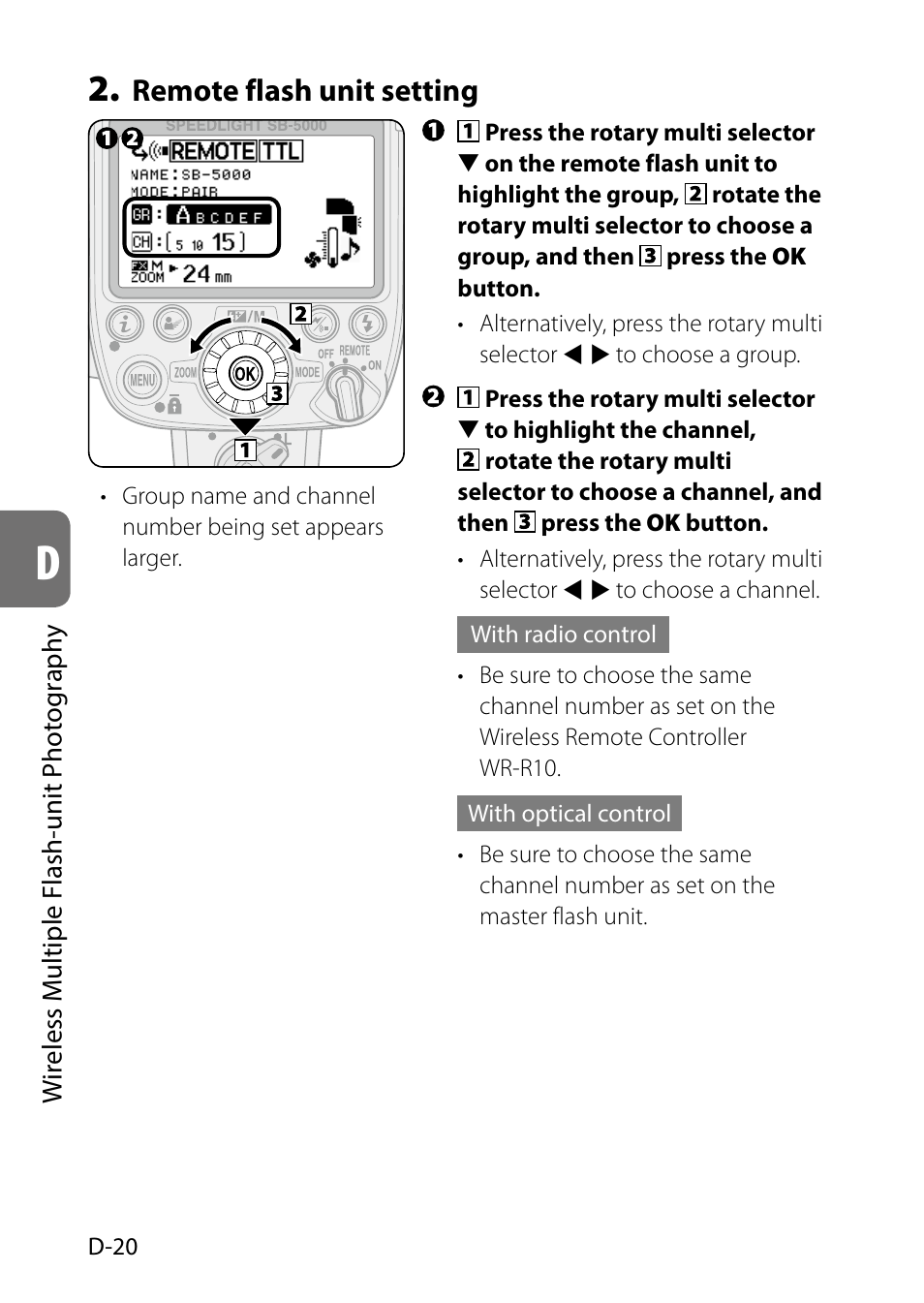 Remote flash unit setting | Nikon SB-5000 AF Speedlight User Manual | Page 72 / 120