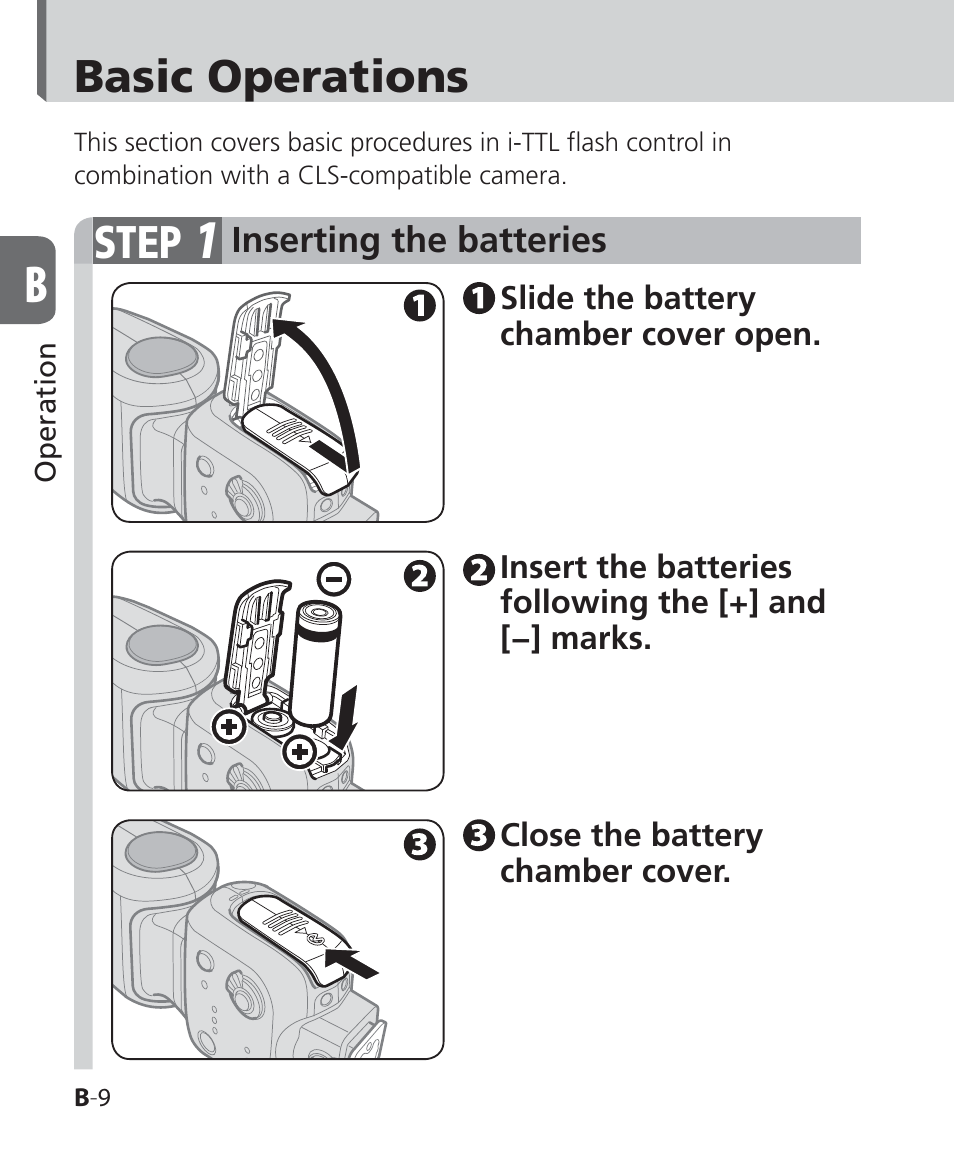 Step, Basic operations | Nikon SB-500 AF Speedlight User Manual | Page 28 / 96