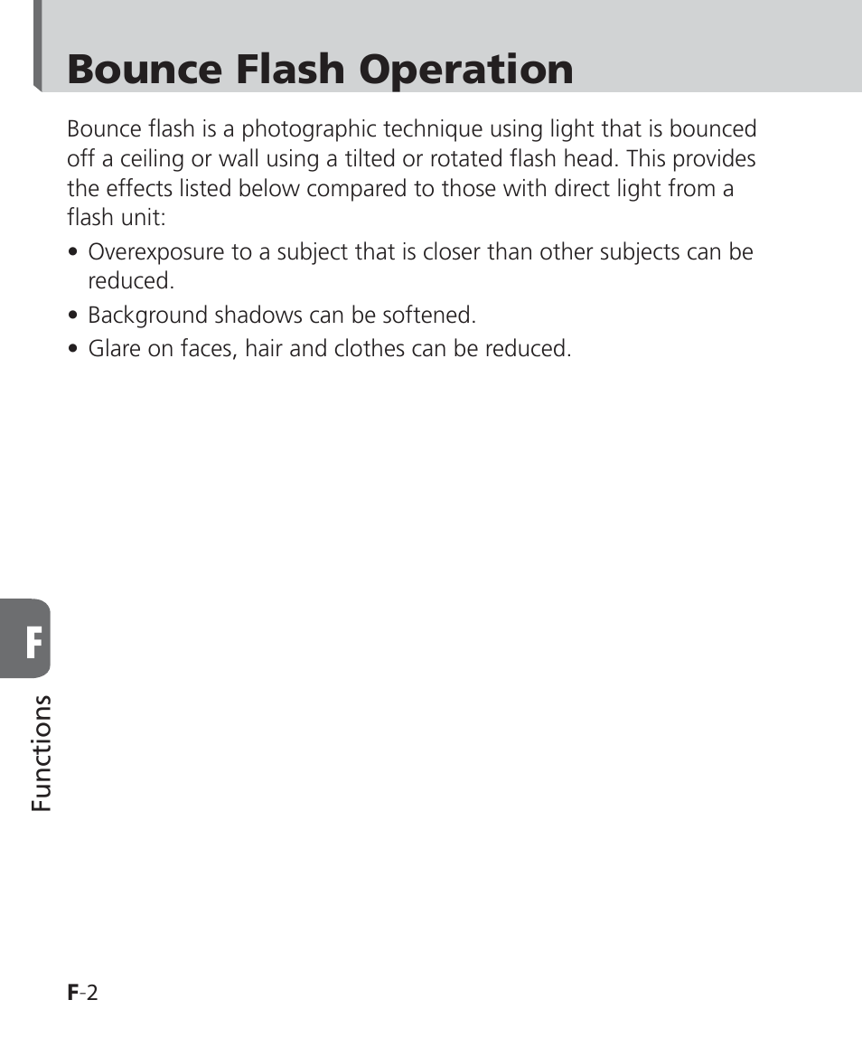 Bounce flash operation | Nikon SB-500 AF Speedlight User Manual | Page 54 / 96