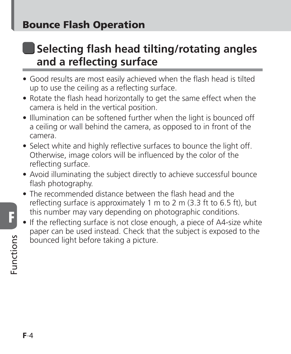 Bounce flash operation | Nikon SB-500 AF Speedlight User Manual | Page 56 / 96