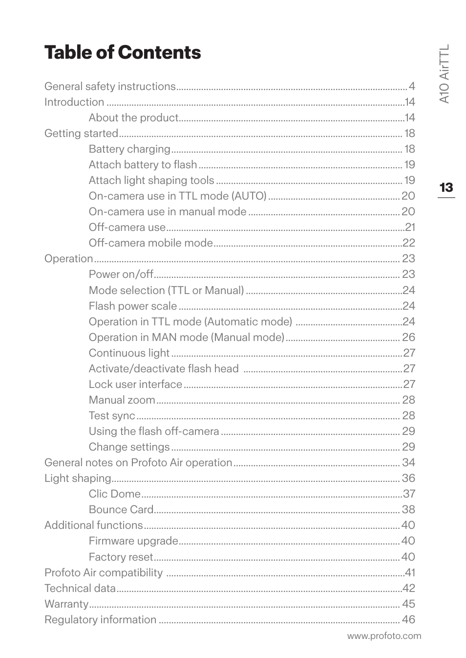 Profoto A10 AirTTL-C Studio Light for Canon User Manual | Page 13 / 52