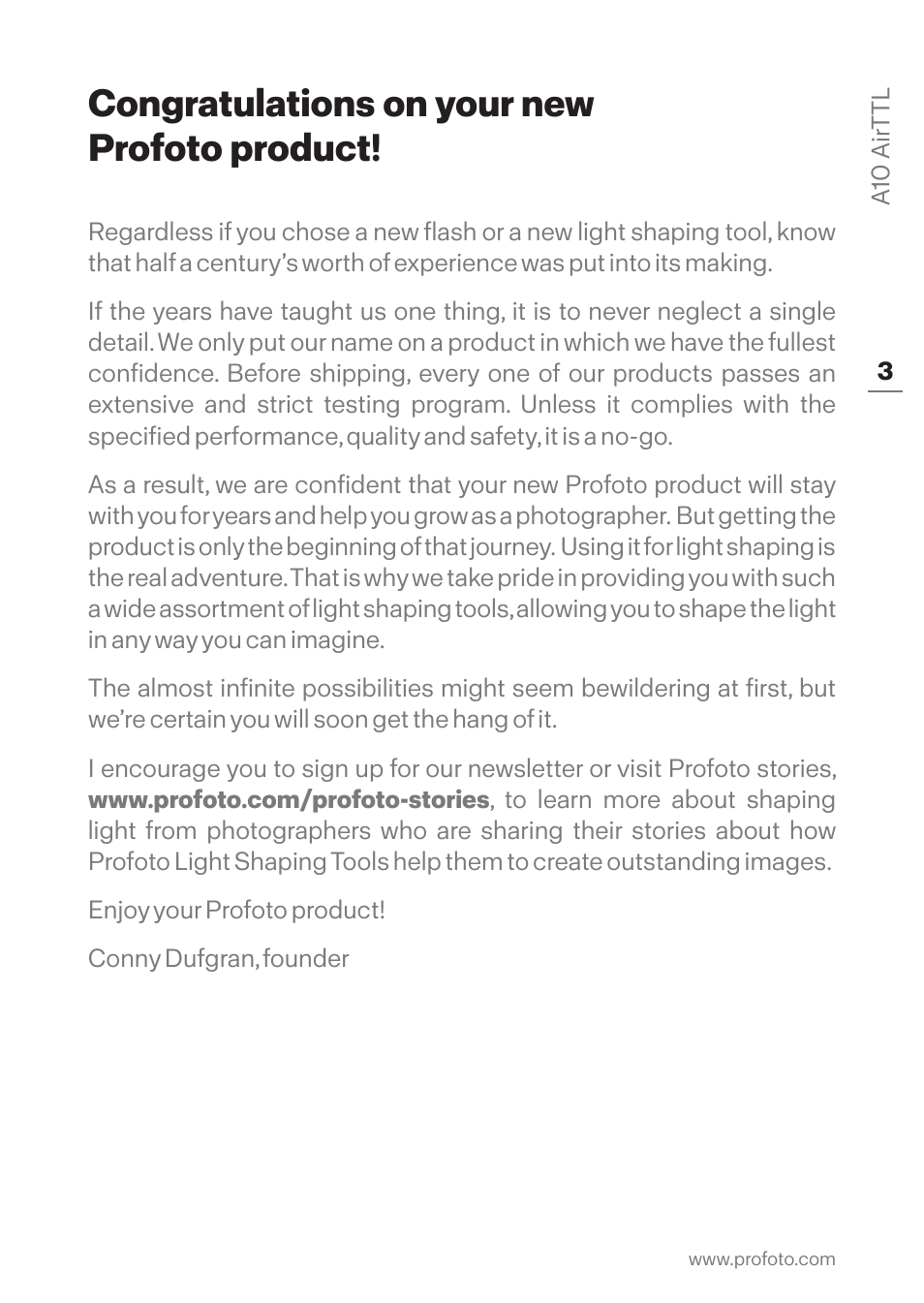 Profoto A10 AirTTL-C Studio Light for Canon User Manual | Page 3 / 52