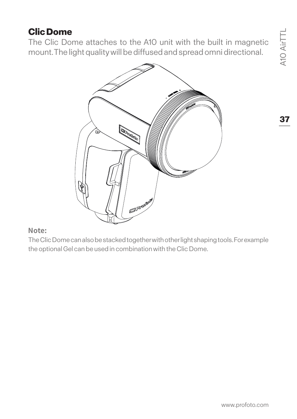 Clic dome | Profoto A10 AirTTL-C Studio Light for Canon User Manual | Page 37 / 52