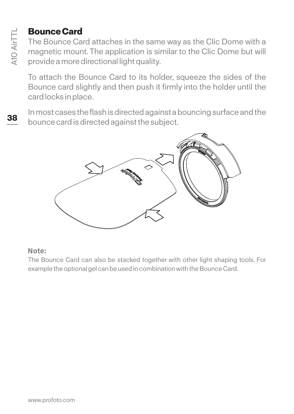 Bounce card | Profoto A10 AirTTL-C Studio Light for Canon User Manual | Page 38 / 52