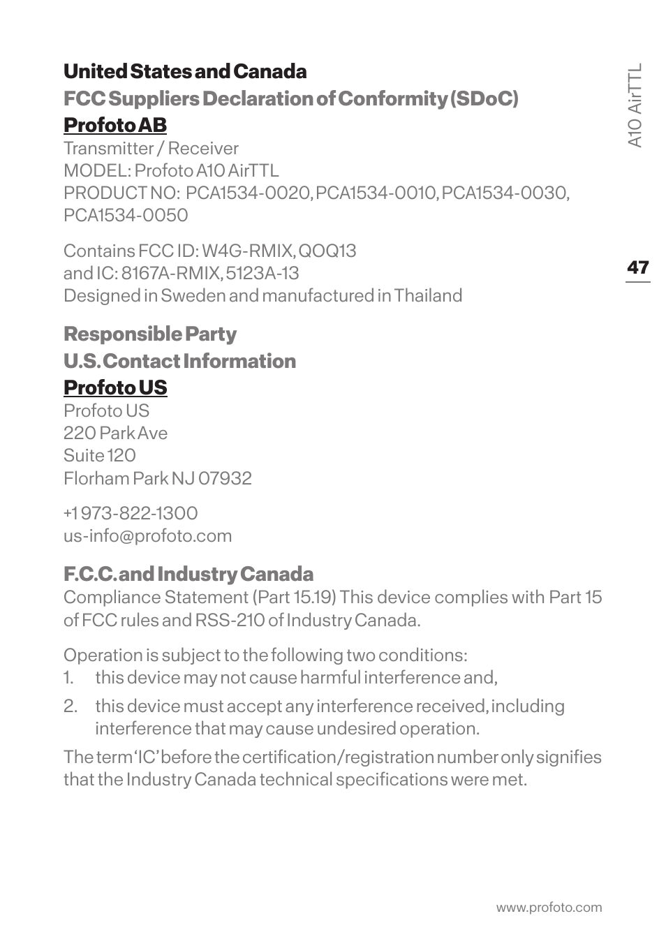 Profoto A10 AirTTL-C Studio Light for Canon User Manual | Page 47 / 52